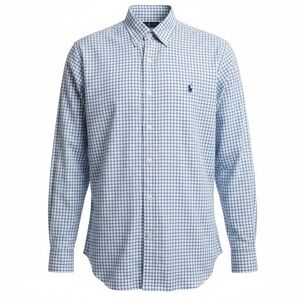 Ralph Lauren Blue & White Check Button Down Dress Shirt